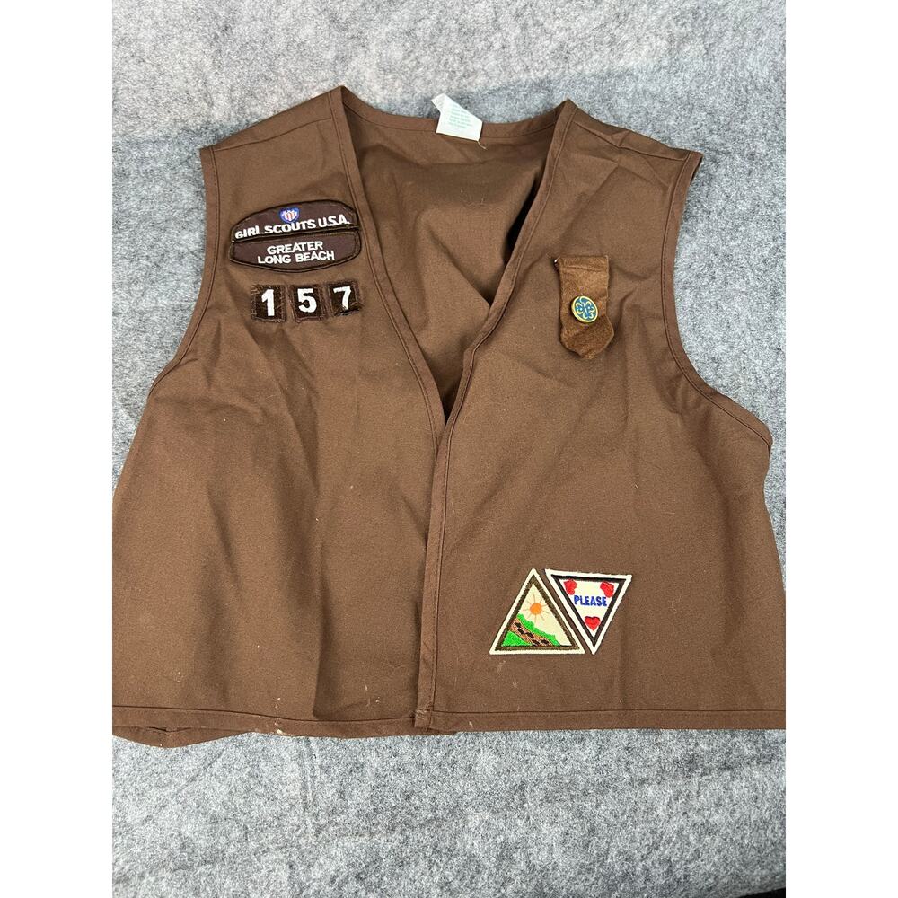 Vintage Brownies Girl Scouts Vest with patches Greater Long Beach CA early 2000s